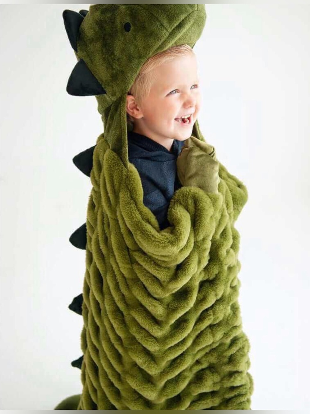 Huggable Dino Minky Blanket - Picture 2 of 8